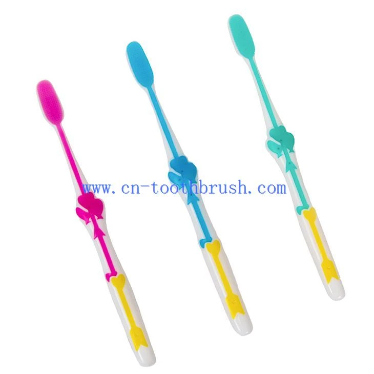 The Back Of Adult Toothbrush For Sumsitive Gum With Compact Head
